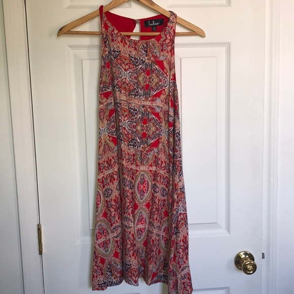 DESIGN MAJOR RED PRINT SWING DRESS - Picture 4 of 7
